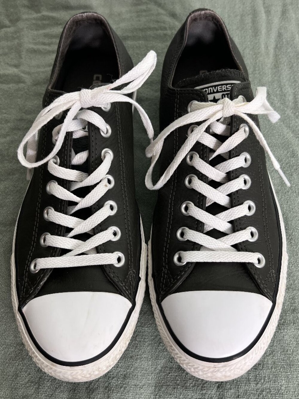 Converse Chuck Taylor All Star Low Top Black Leather w White SZ Men's 10